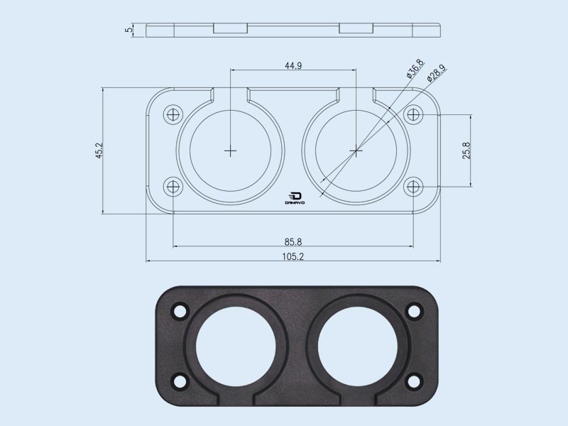 panel mount usb charger YMP0043t4
