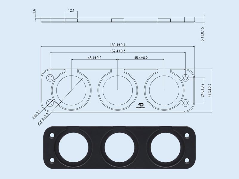 panel mount usb charger YMP006fuj