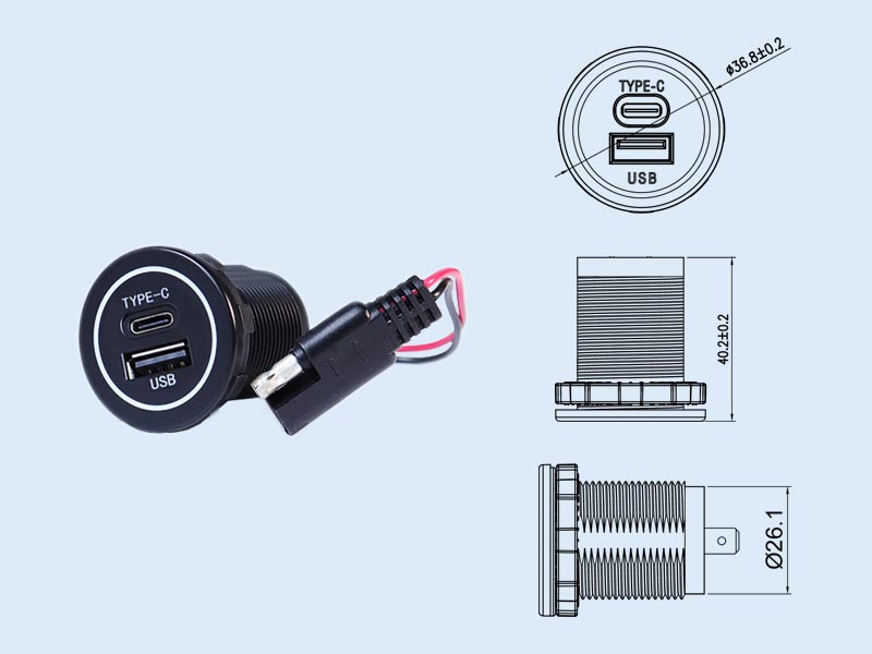 USB A+C charger YM1300275