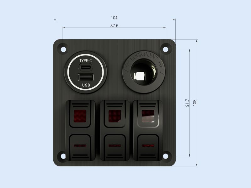 custom marine switch panel YMSAP3G0073P2L-1UAC1DCwf4