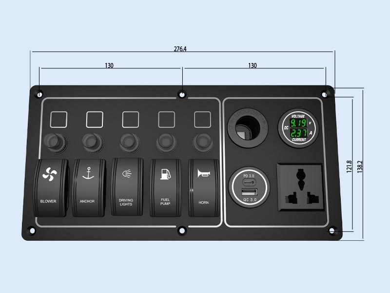 custom marine switch panel YMSAP5G0073P1L-1UAA1DC1AM1ACa2y