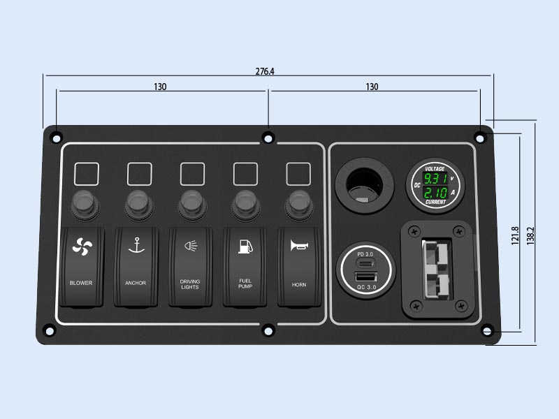custom marine switch panel YMSAP5G0073P1L-1UAC1DC1AM1ACf9w