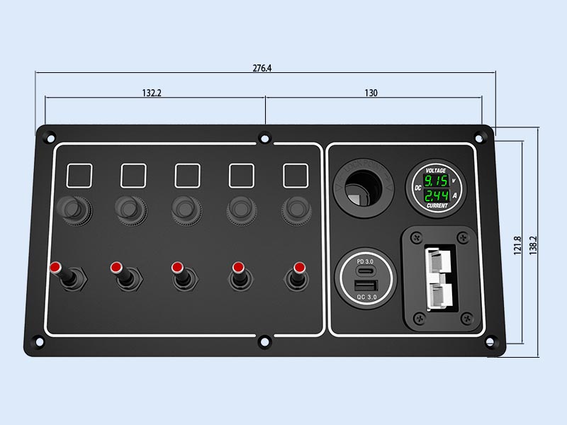 marine toggle switch panel YMSAP5G0103P1L-1UAC1DC1AM1ANbiv