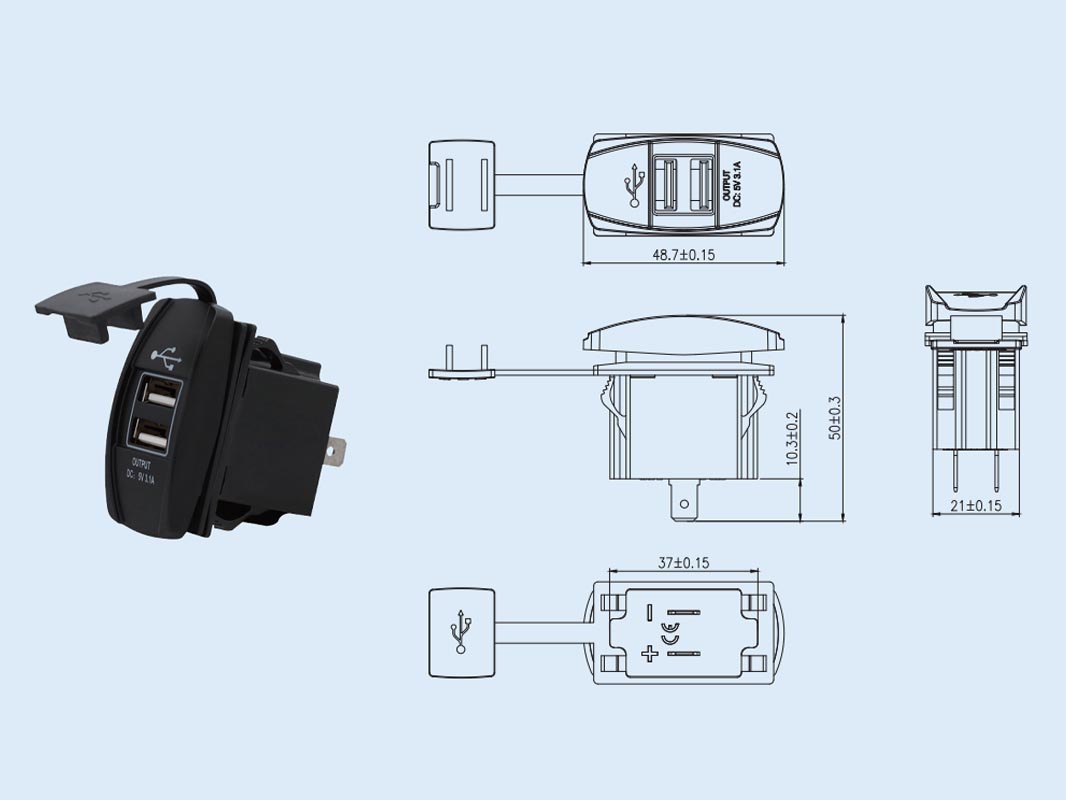 dual 12v socket YM1125