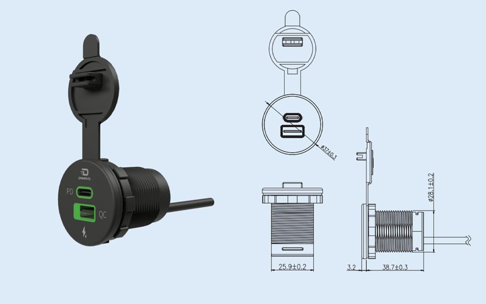 dual usb charger  YM1403