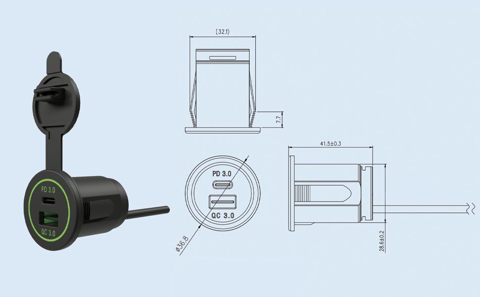 USB A+C charger YM1404