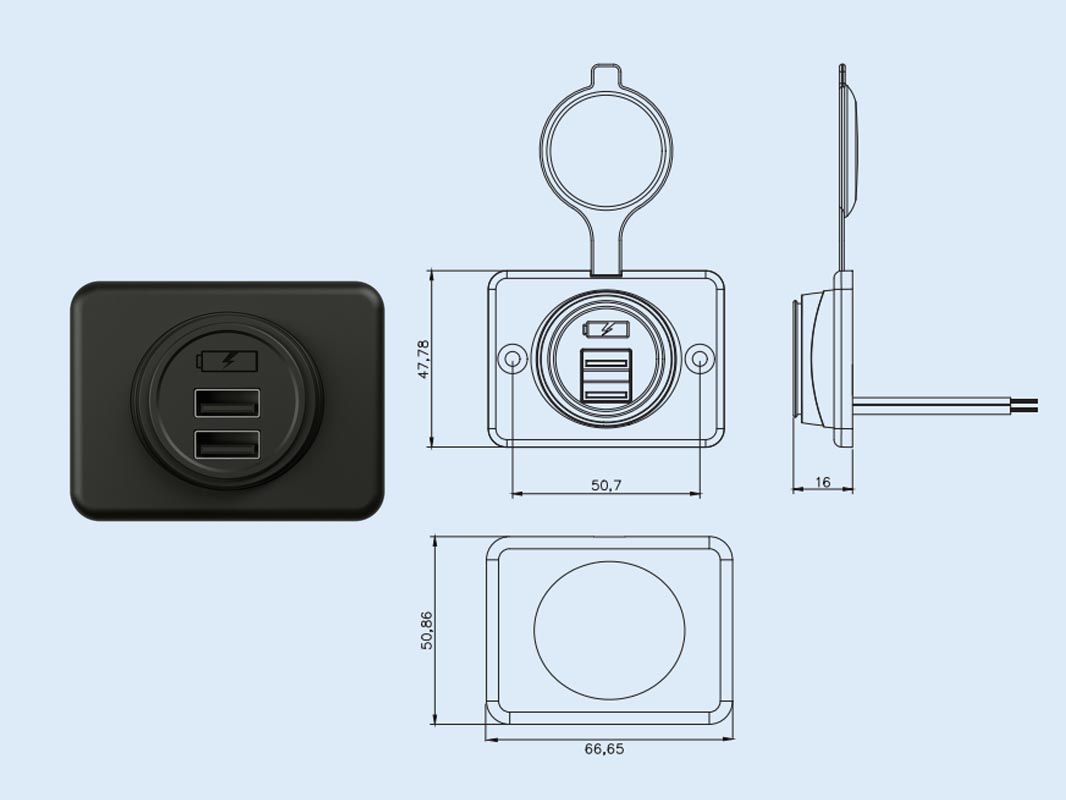 USB A Charger YM1236