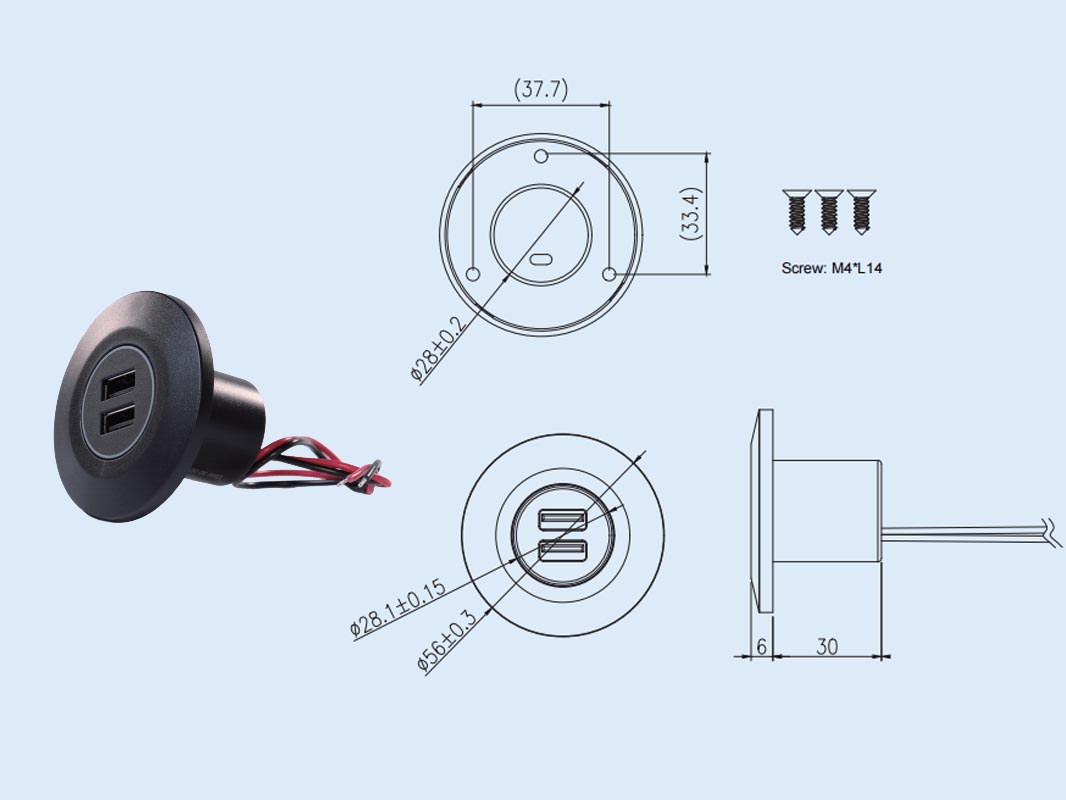 USB A Charger YM1311