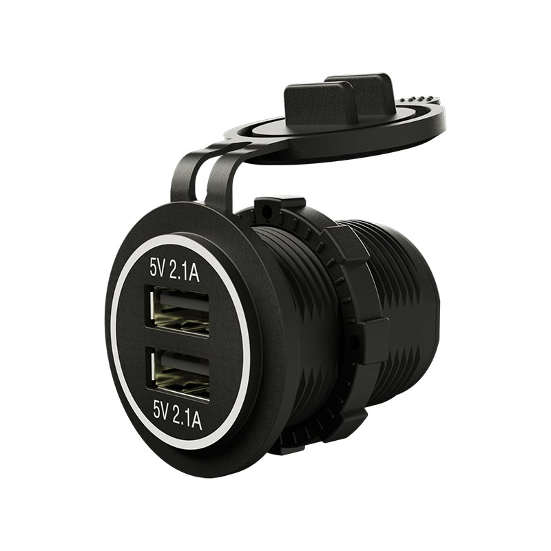 Dual 5V 2.1A + 2.1A USB phone charger for boats YM1248