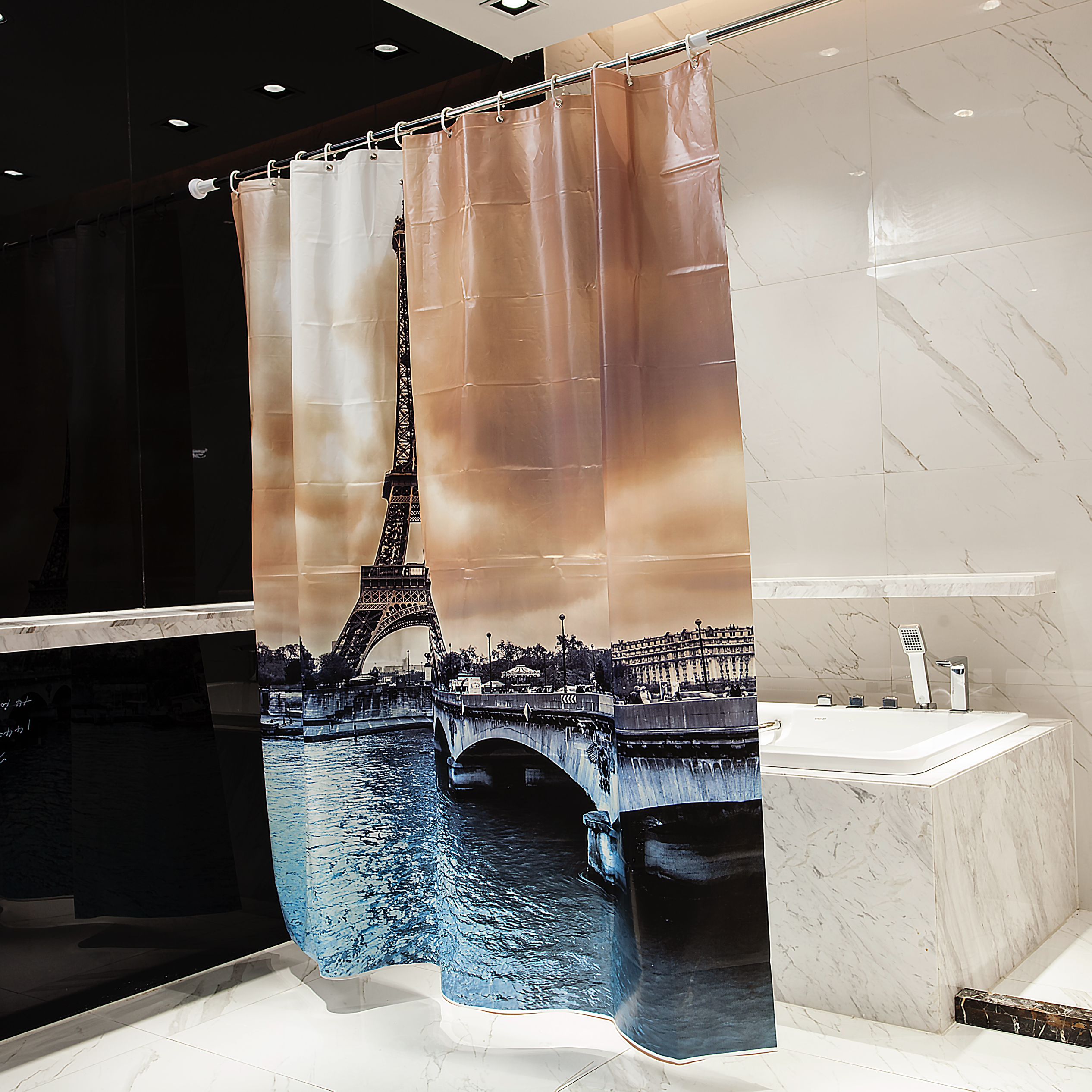 Waterproof Lightweight Standard Size 72*72 Shower Curtains for Bathroom