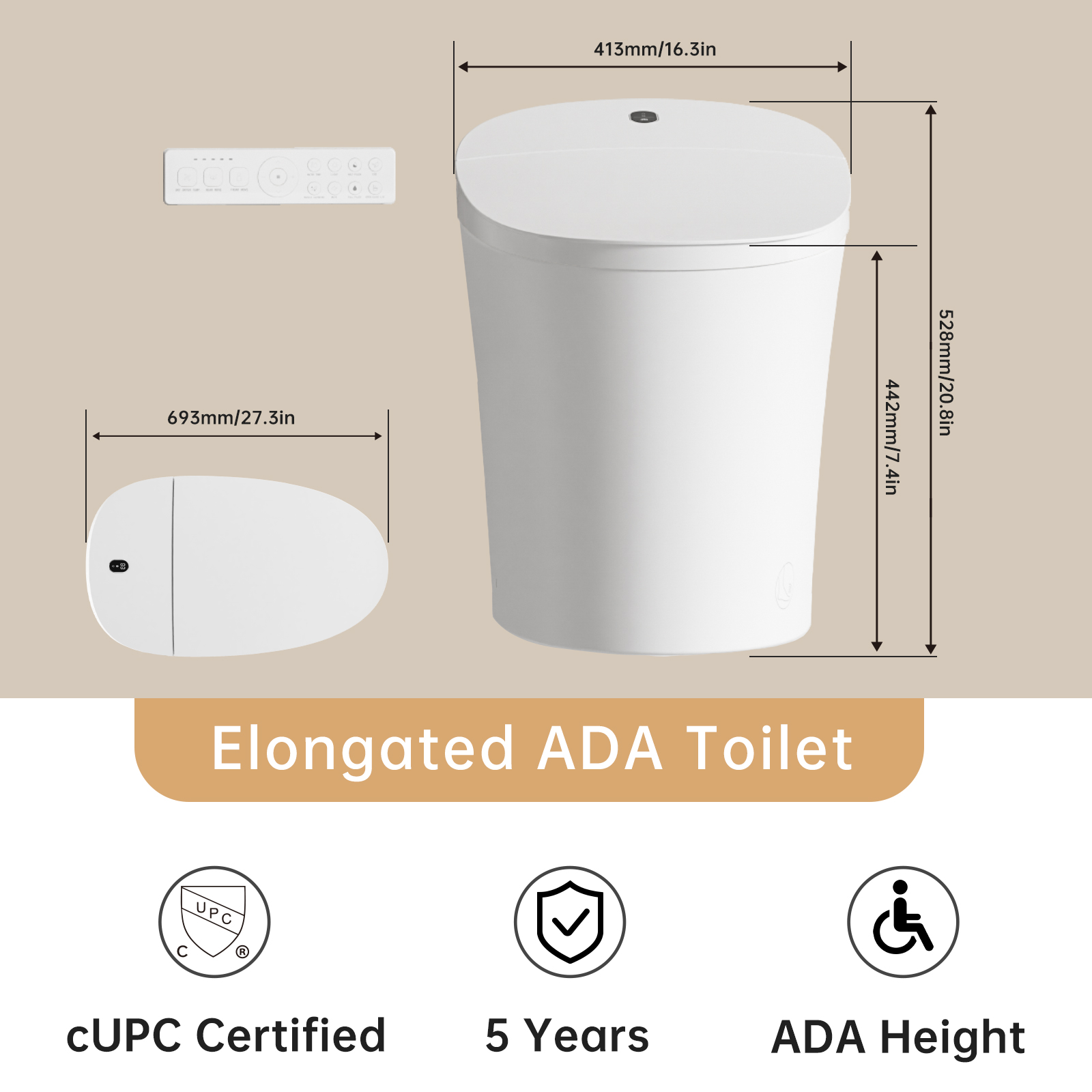 Tankless Smart Toilet With Bidet Built In, One-piece Bidet Toilet N115-1-product