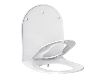 AQUATIZ D-Shaped Toilet Seat with Built-in Potty Training Seat
