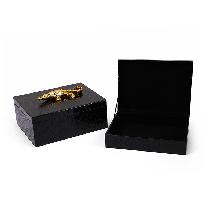 Decorative Alligator Covered Boxes