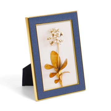 Vegan leather metal rim photo frame