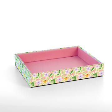 Square vegan leather vanity tray