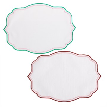 Special shape embroidery fabric placemat