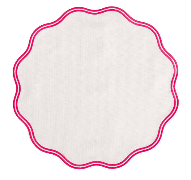 round embroidery fabric placemat