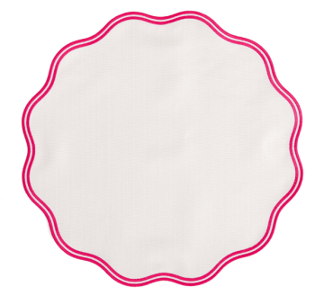 Round embroidered fabric placemat