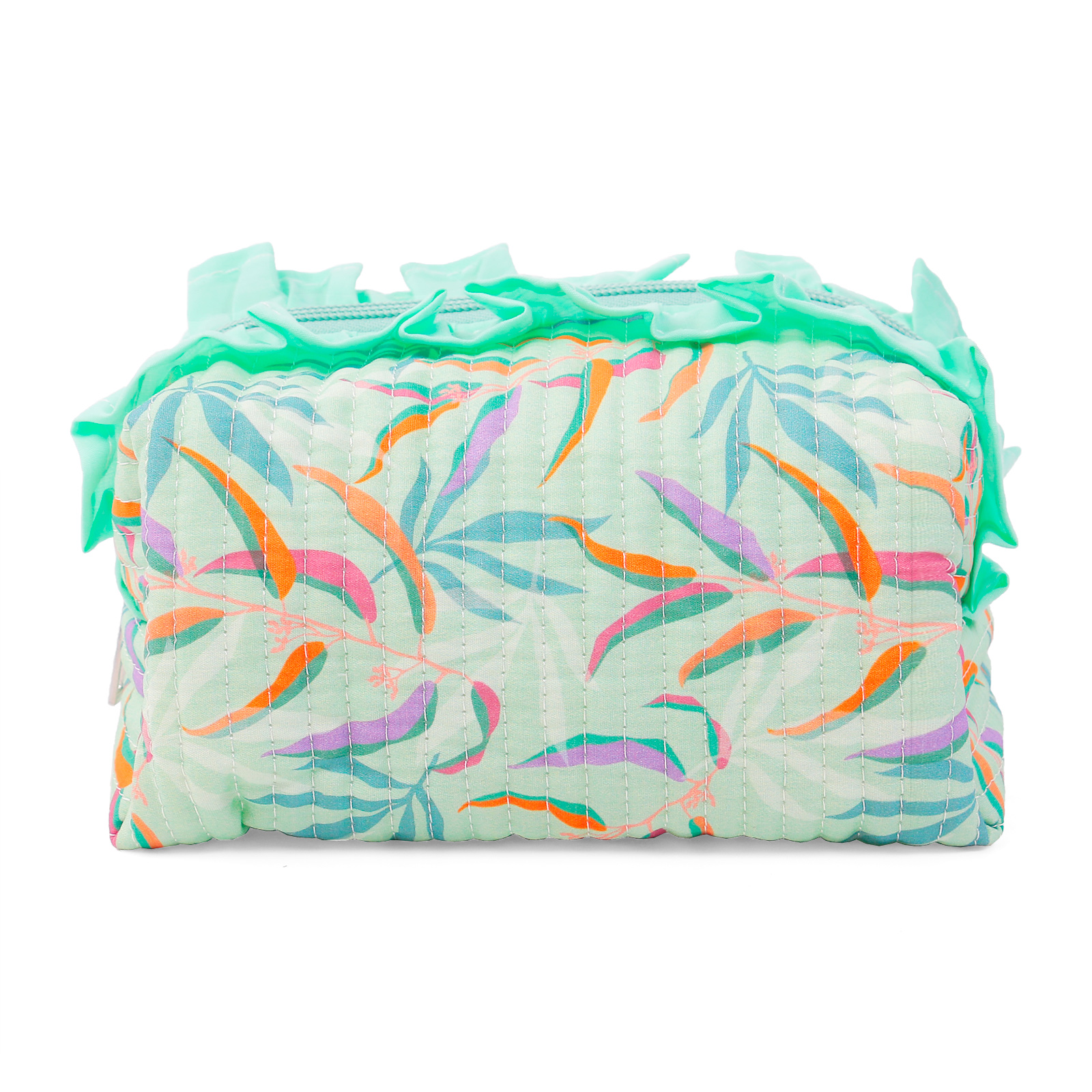 Striped Quilted Cosmetic Bag