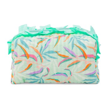 Striped Quilted Cosmetic Bag