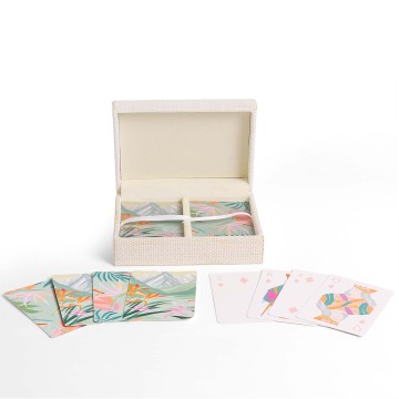 Double deck playing cards in wood pulp gift box