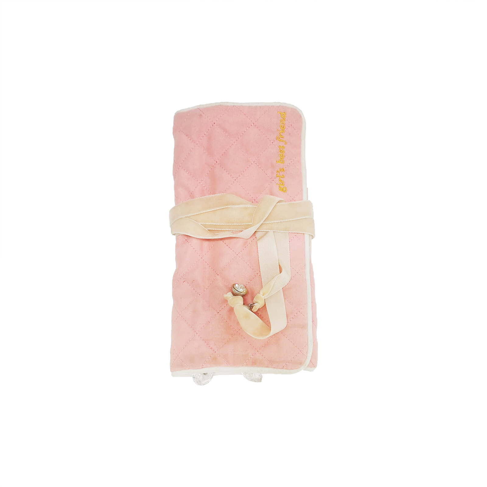 Quilted Jewelry Roll Bag