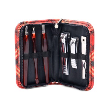 Travel Manicure Set In Vegan Leather case