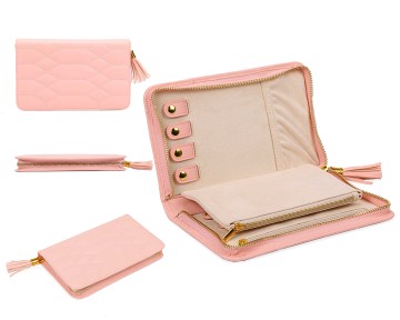 Quilted jewelry travel organizer holder