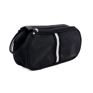 Men's Dual-Zip Nylon Toiletry Bag with Carrying Loop