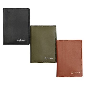 men's genuine leather card holder, slim, camouflage lining
