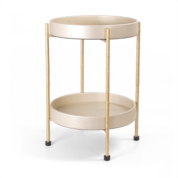 Bamboo finish End table with 2 removable trays