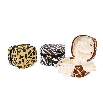 Faux Leather Soft Jewelry Travel Case With Mult...