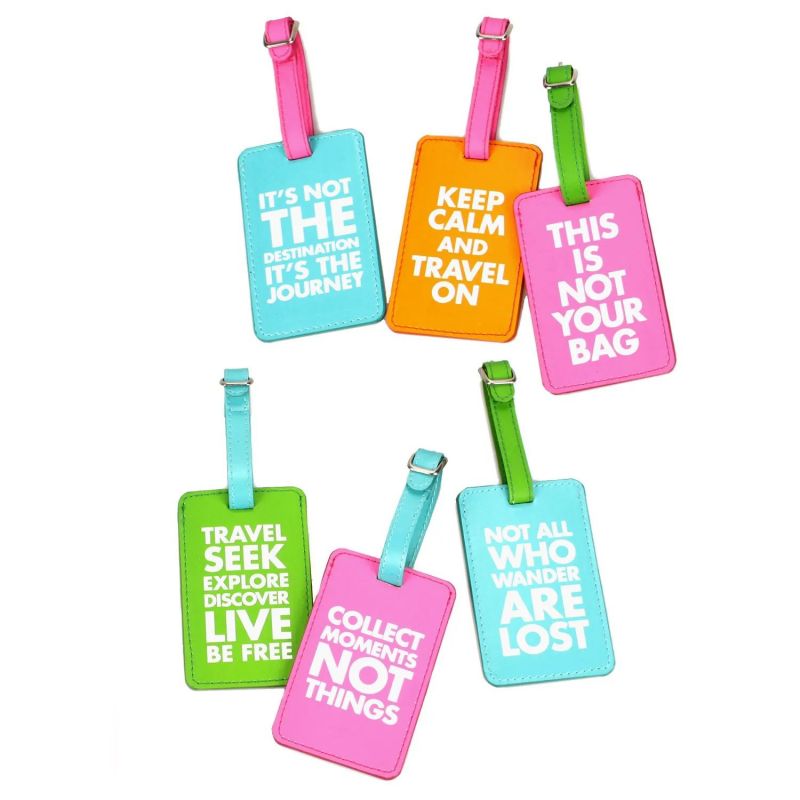 Printed Pu Leather Luggage Tag For Vacation