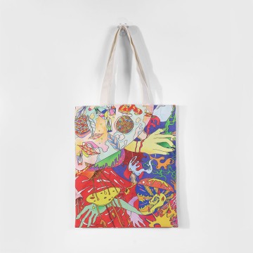 Canvas Leather Handle Tote Shopper