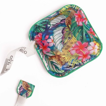 Custom Square Vegan Leather Compact Tape Measure