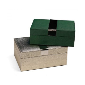 Vegan leather box with brass accent