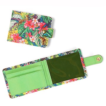 Slim Printed Faux Leather Card Holder For Women