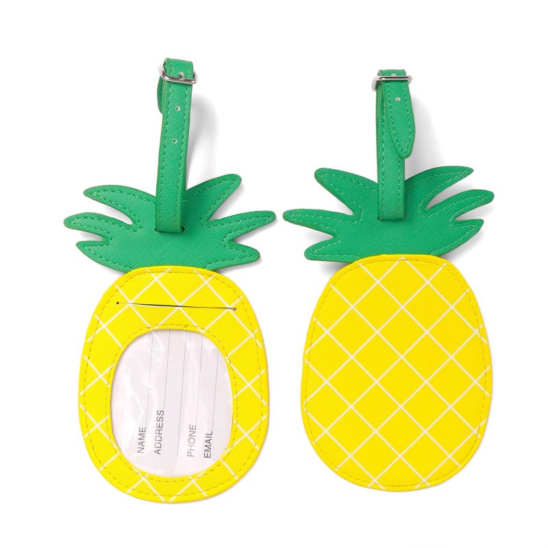 Etichetă de bagaje în formă de ananas din piele PU pentru călătorie