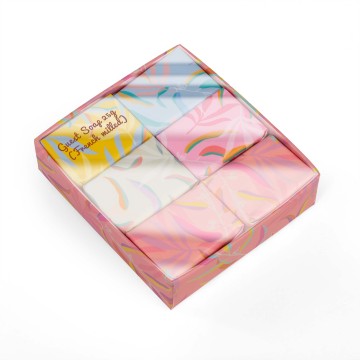 French Milled Guest Soap package in leaf pattern