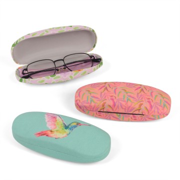 Printed Hard Shell Hinged Eye Slim Glasses Case