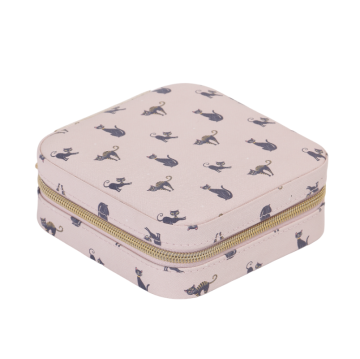 Printed Vegan Leather Square Jewelry Storage For Women