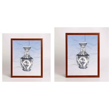 Embroidered Blue and White Vase Art Frame