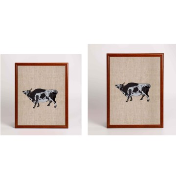 Embroidered OX Art Frame