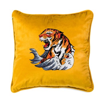 Embroidery square velvet pillow