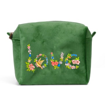 Velvet embroidery makeup bag
