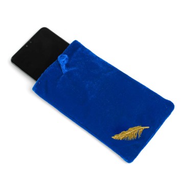 Embroidery velvet phone pouch bag