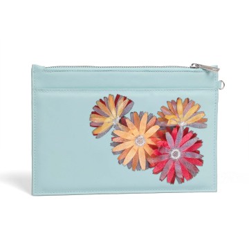 Vegan leather surface embroidery handbag