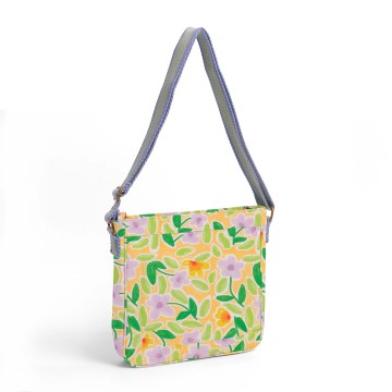 Printed Canvas Crossbody Bag with Adjustable Strap