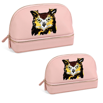 Embroidery Dual Jewelry Case and Make Up Bag