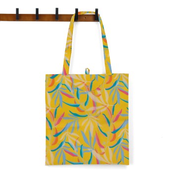 Leaves pattern folding tote bag